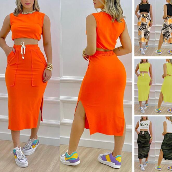 Traje de Falda Casual de Primavera y Verano para Mujer para Salidas