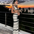 Honey Set: Bohemian Style Colorblock Beach Outfit