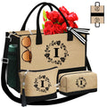 Isla Tote Bags 3Pcs Unique  Jute & Makeup Bag Tote Bags