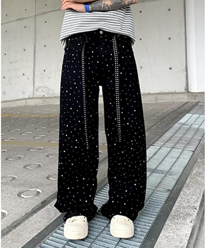 Jeans de diamantes de imitación