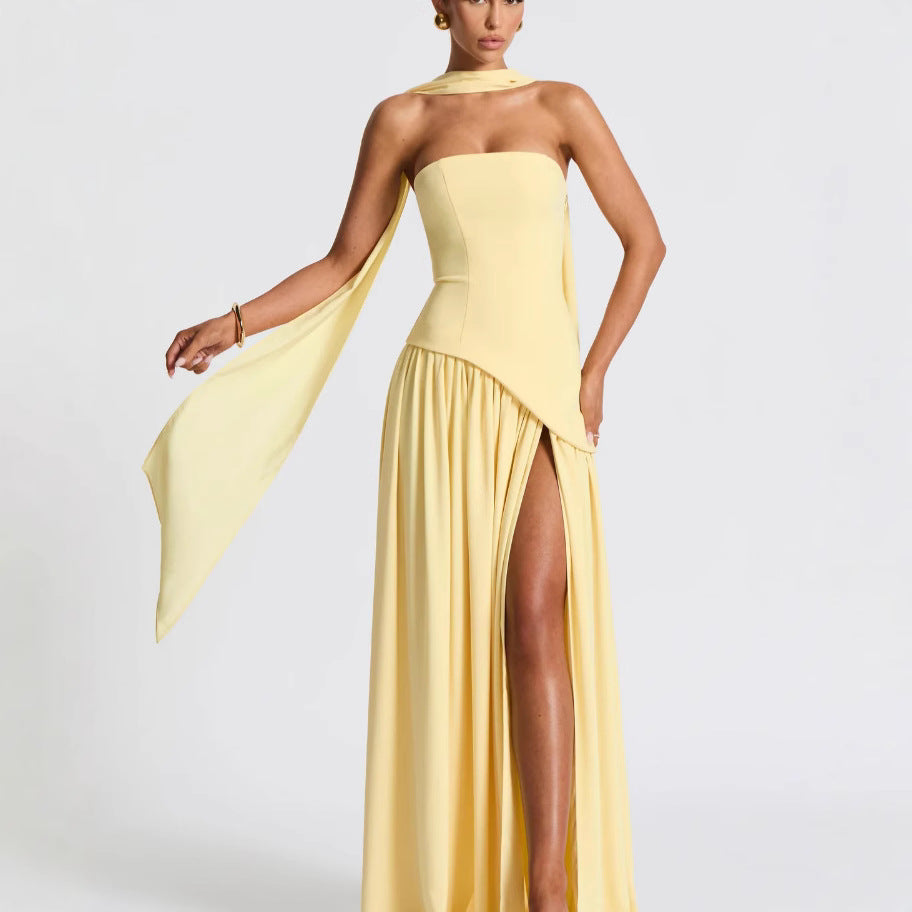 Vestido Maxi Tubo Irregular
