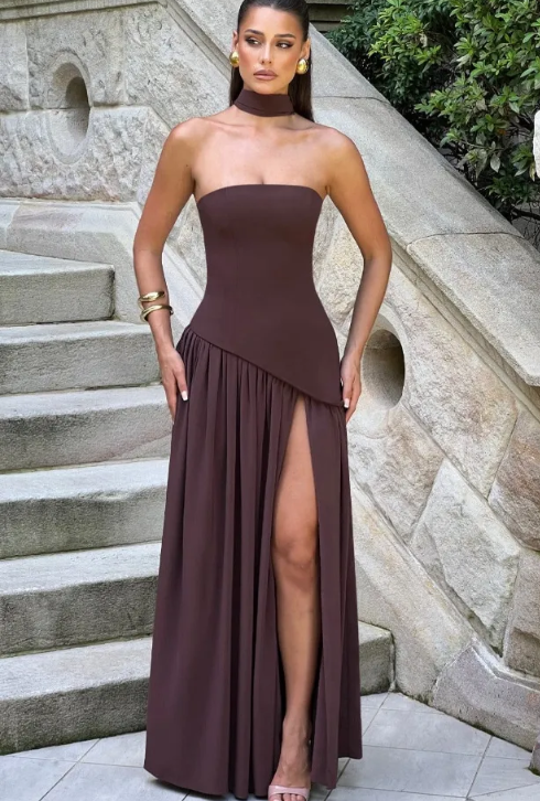 Vestido Maxi Tubo Irregular