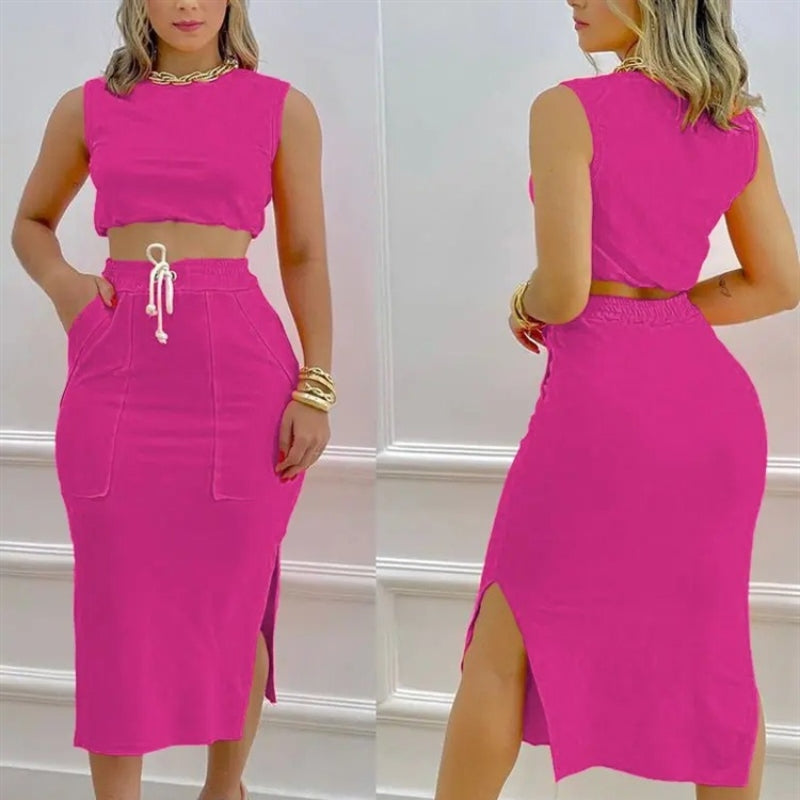 Traje de Falda Casual de Primavera y Verano para Mujer para Salidas